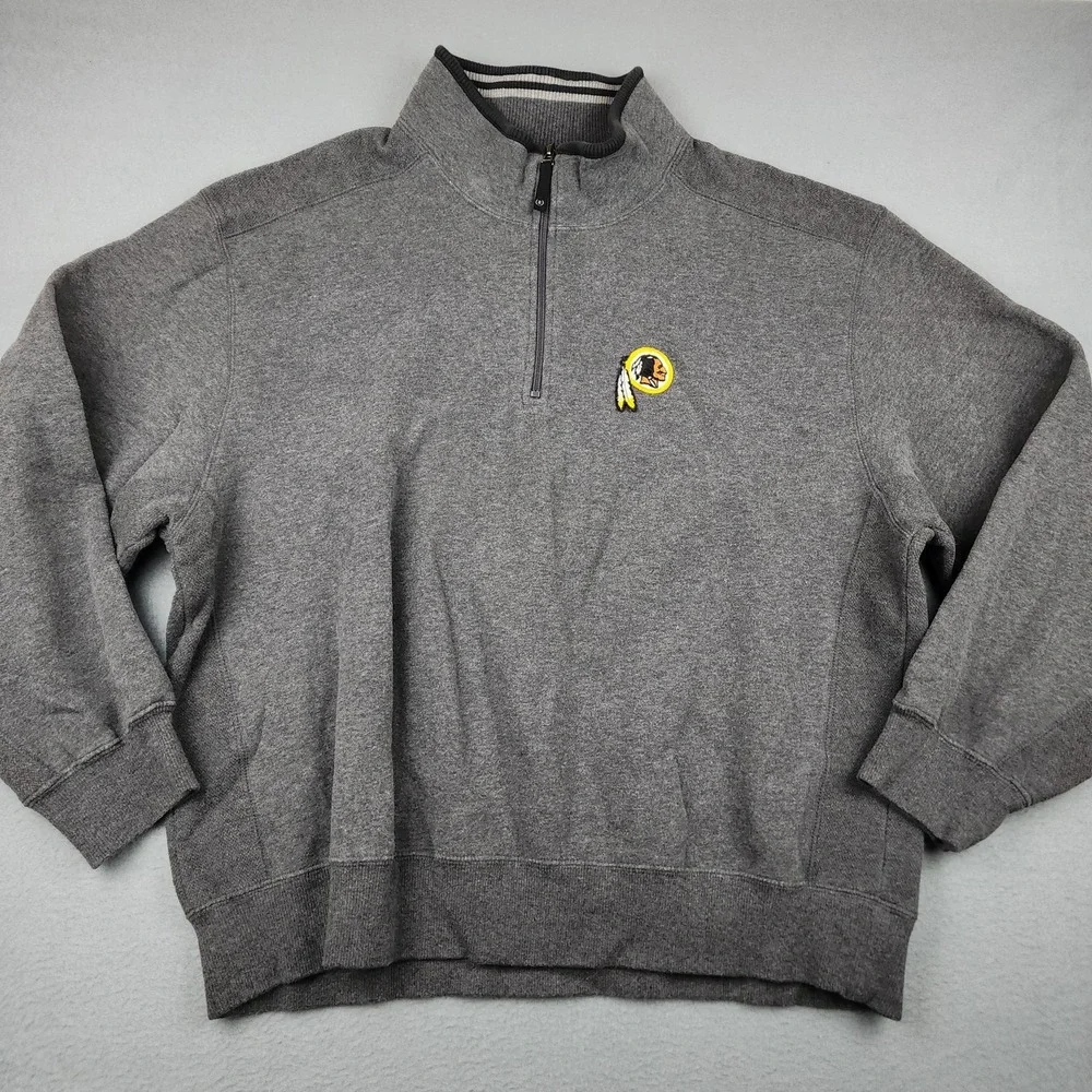 Washington Redskins Sweatshirt Mens 2XL Gray NFL Football IZOD 1/4 Zip Pullover
